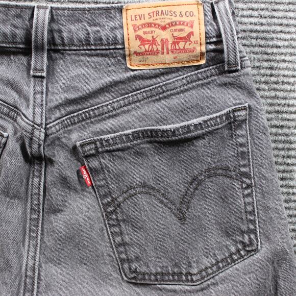 Levi's 501 Jeans Women's 25x28 Gray Skinny Raw Hem - Picture 6 of 9